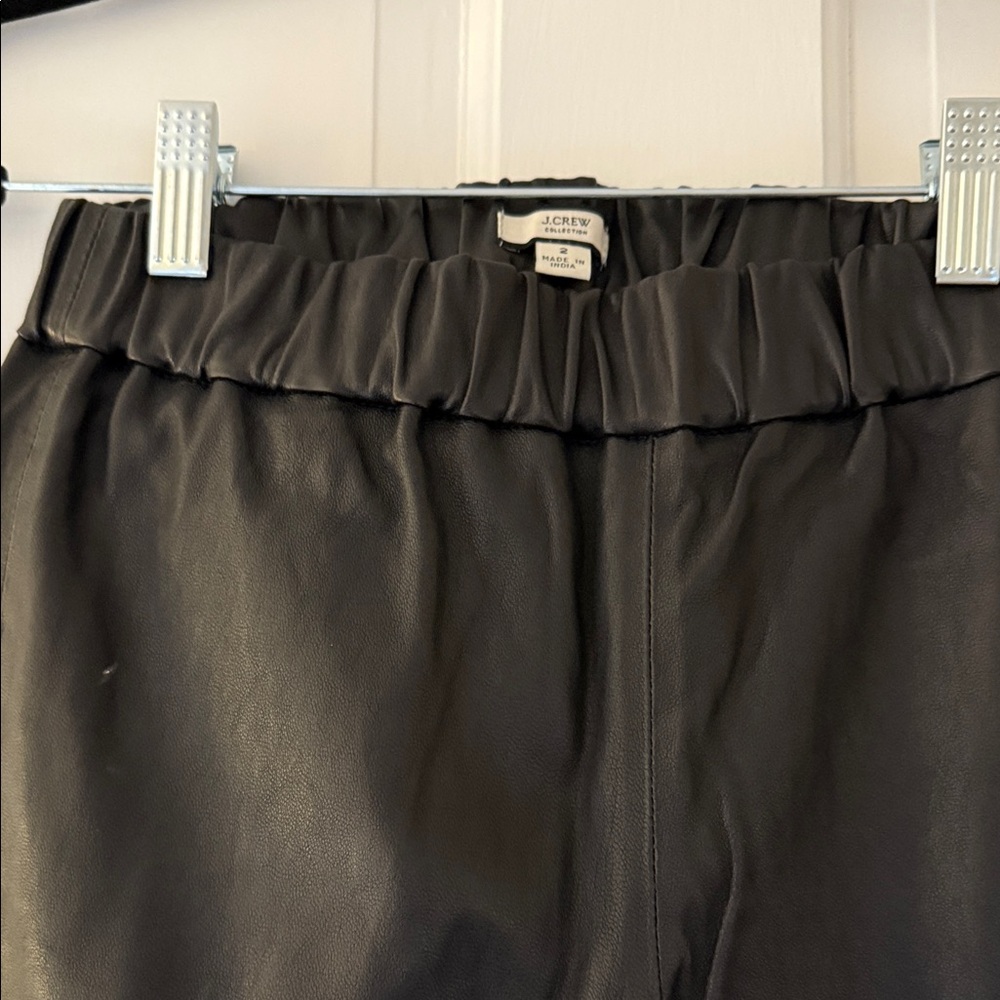 NEW J.Crew S Black Leather Leggings